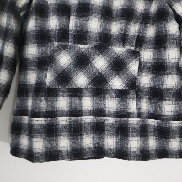 Woolrich Women's Size L Chatham Creek Jacket Wool Plaid Check Black White - Picture 11 of 11